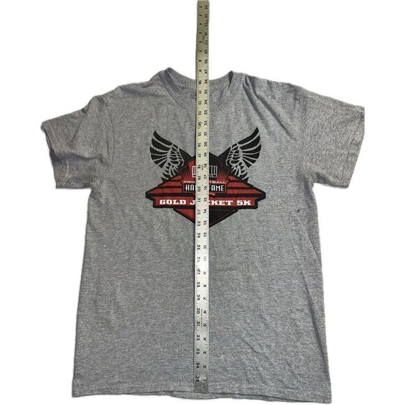 NFL Pro Football Hall Of Fame Gold Jacket 5K T-Shirt Gray Men’s Size M 2015 Race - Picture 4 of 5